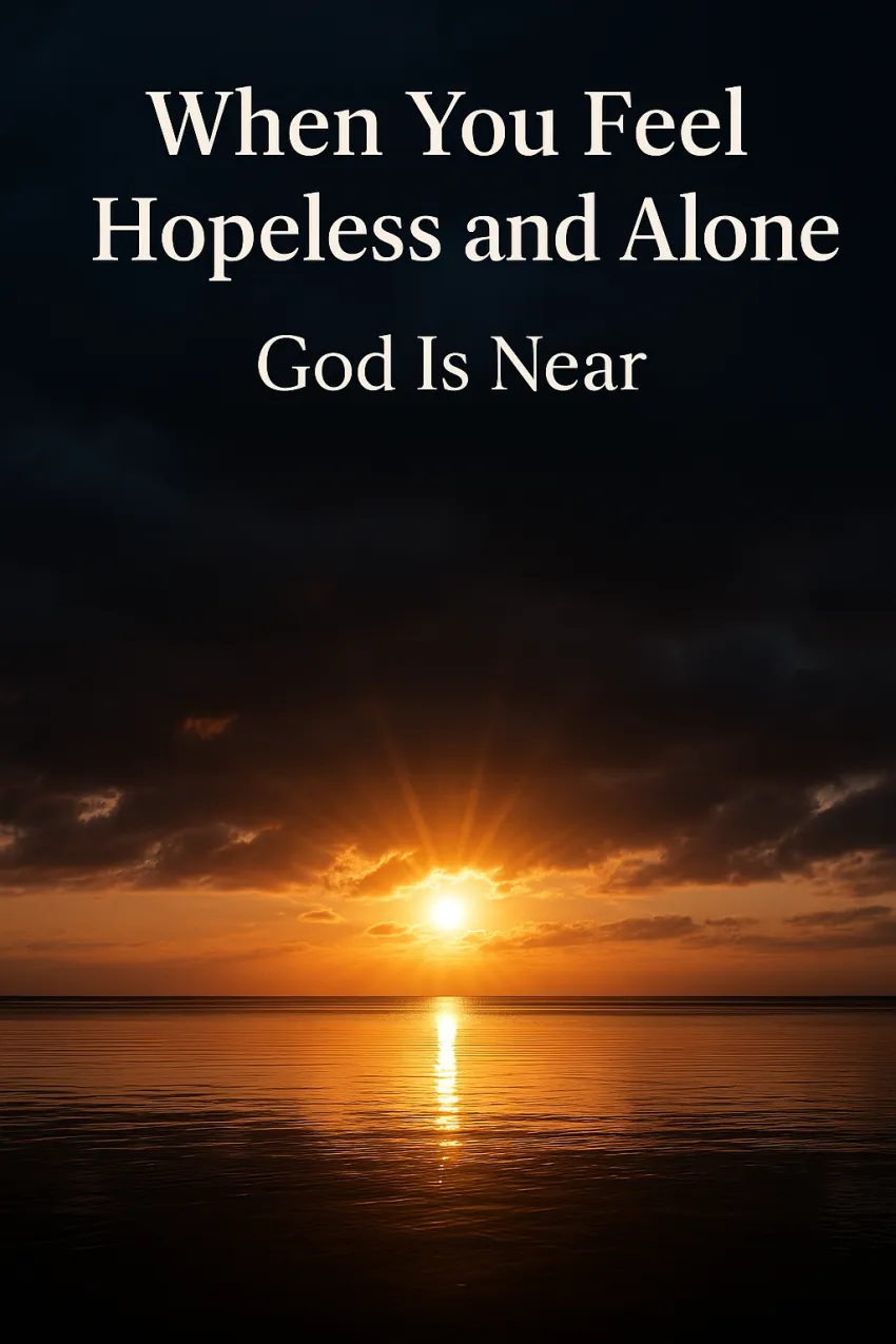 Sunrise breaking through dark clouds, symbolizing hope in God when life feels heavy