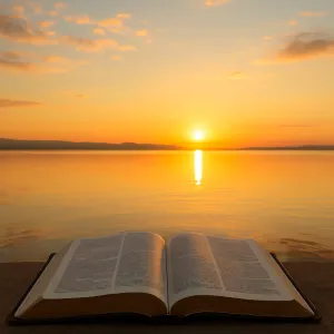 Trusting God with Anxiety – Finding Peace in Uncertain Times | This Time on Purpose Open Bible with sunrise over calm water, symbolizing peace through trusting God with anxiety