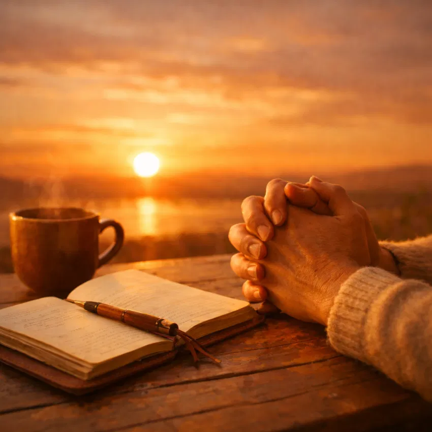 : Man reflecting in gratitude at the end of the day — put God first devotional by Frank Wyatt